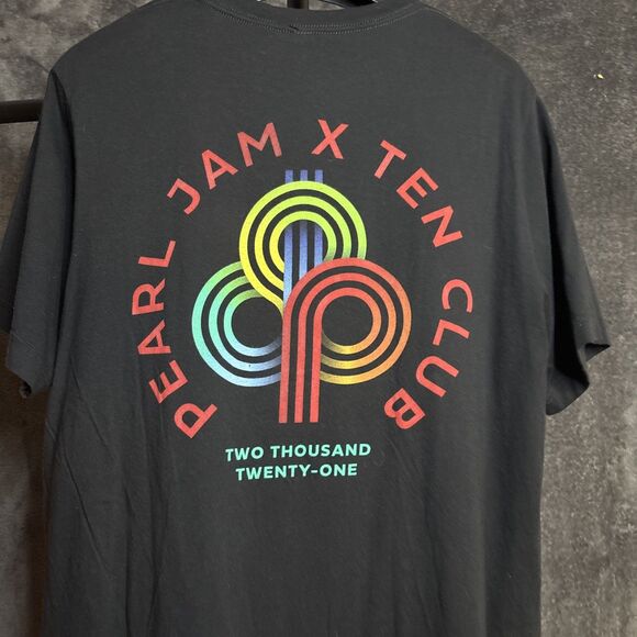 Pearl Jam X Ten Club 2021 T Shirt Adult XL Black Double Sided Fan Club - Picture 5 of 7